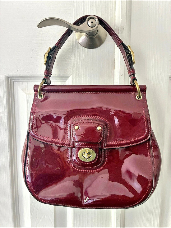 Coach Handbags - Coach Willis Patent Leather Burgundy Purse